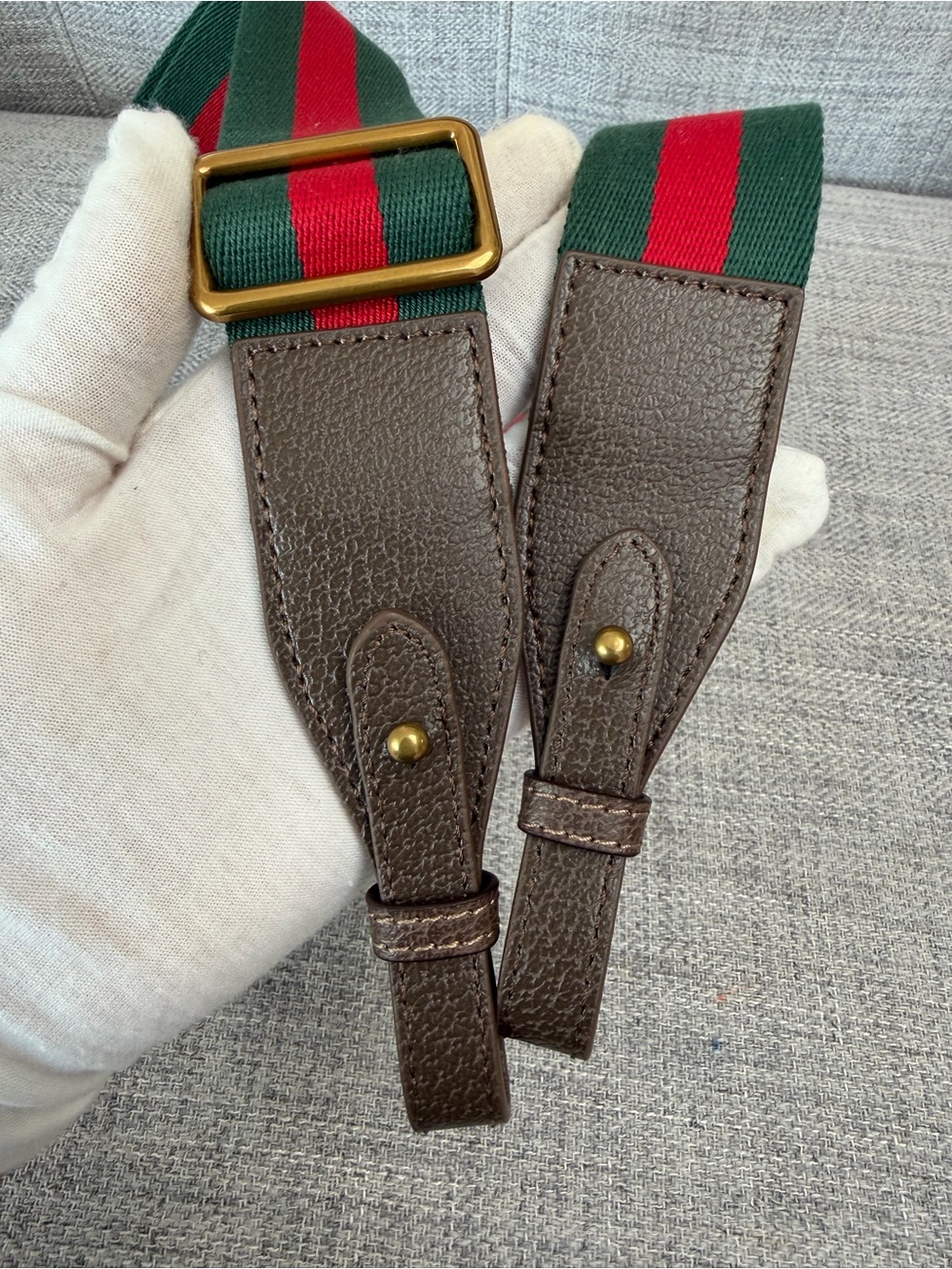 🤎Adjustable Red & Green Woven Replacement Bag Strap | Brown Trim✨ - Picture 10 of 16